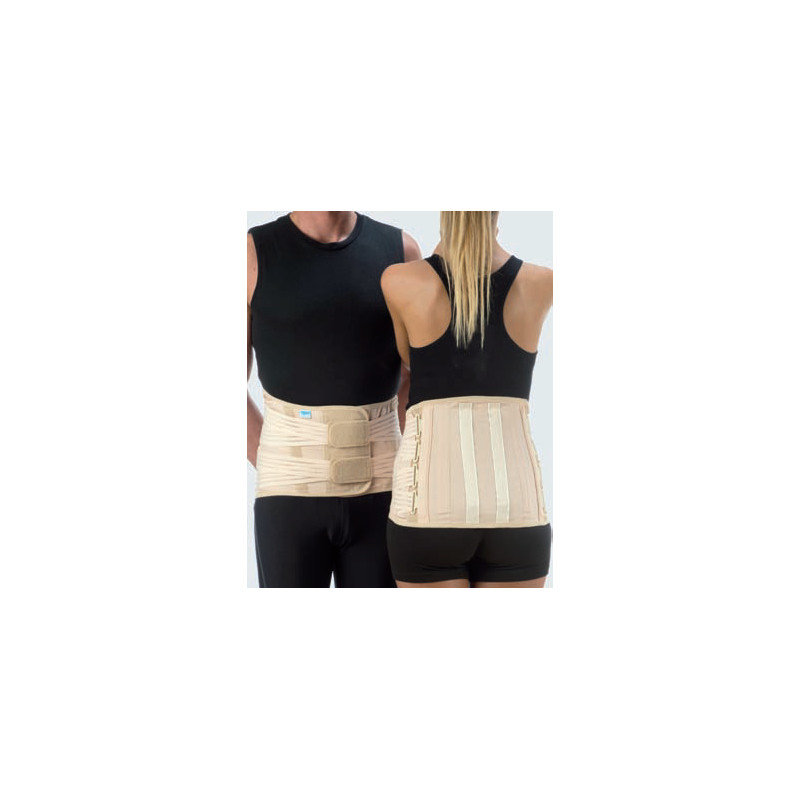 Corsetto Semirigido Lombosacrale Con Rinforzi Paravertebrali E 4 Tiranti Pelvici (Unisex) - H Cm 28