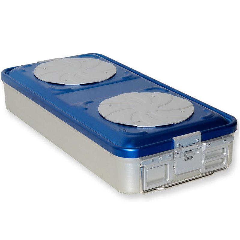 CONTAINER STANDARD 580 x 280 x h 100 mm - 4 valvole - perf. - blu